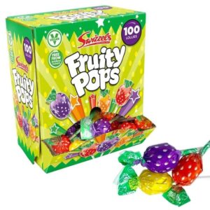 Swizzels UK Fruity Pops Assorted Fruit Lollipops Changemaker 100ct